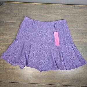 Love for Humanity Mini Skirt Women's Purple Black‎ Polka Dot Skort Medium